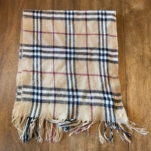 VTG Royal Rossi Cashmere Scarf Plaid Tan